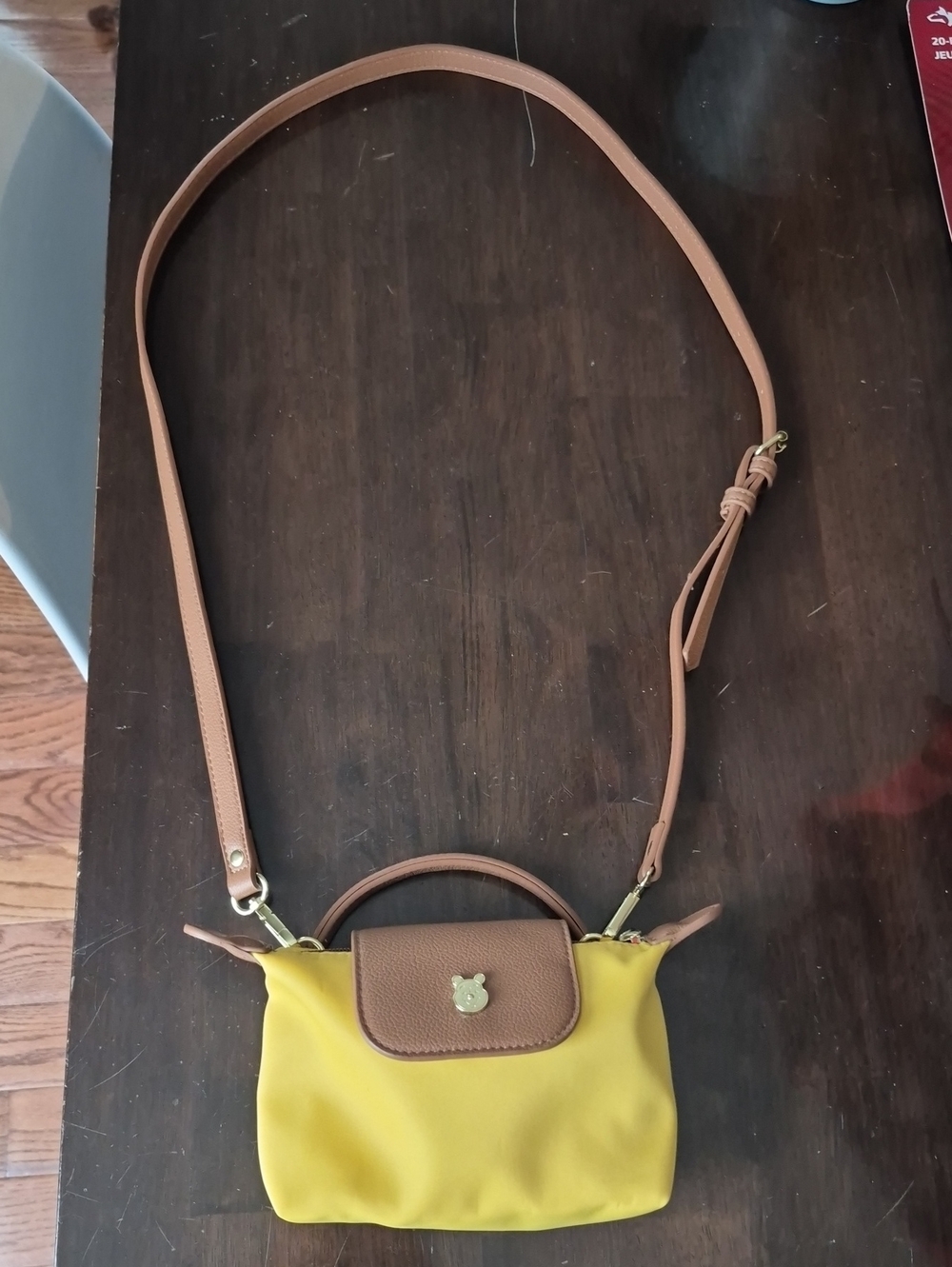 Disney Yellow Crossbody Bag with Brown Trim